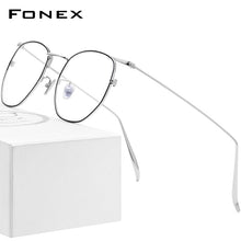 Carica l&#39;immagine nel visualizzatore di Gallery, FONEX Pure B Titanium Glasses Frame Women Ultralight Polygon Prescription Eyeglasses Men Spectacles Myopia Optical Eyewear 885