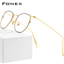 Carica l&#39;immagine nel visualizzatore di Gallery, FONEX Pure B Titanium Glasses Frame Women Ultralight Polygon Prescription Eyeglasses Men Spectacles Myopia Optical Eyewear 885