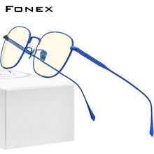 Load image into Gallery viewer, FONEX Pure Titanium Anti Blue Light Blocking Glasses Women 2023 Vintage Round Antiblue Rays Computer Eyeglasses Men AB8560