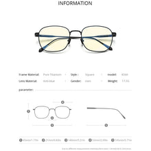 Load image into Gallery viewer, FONEX Pure Titanium Anti Blue Light Blocking Glasses Women 2023 Vintage Round Antiblue Rays Computer Eyeglasses Men AB8560