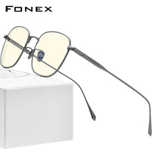 Load image into Gallery viewer, FONEX Pure Titanium Anti Blue Light Blocking Glasses Women 2023 Vintage Round Antiblue Rays Computer Eyeglasses Men AB8560