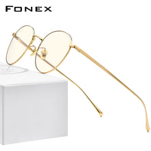 Load image into Gallery viewer, Pure Titanium Anti Blue Light Blocking Glasses for Women Retro Round Eyeglasses Men  New Vintage Optical Eyewear