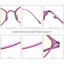 Load image into Gallery viewer, FONEX Pure Titanium Anti Blue Light Blocking Glasses for Women Retro Round Men 2023 Vintage Anti-Blue Rays Eyeglasses FAB012