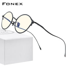 Load image into Gallery viewer, FONEX Pure Titanium Anti Blue Light Blocking Glasses for Women Retro Round Men 2023 Vintage Anti-Blue Rays Eyeglasses FAB012