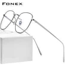 Load image into Gallery viewer, FONEX Pure Titanium Eyeglasses Frame Men Myopia Optical Prescription Oversize Eye Glasses for Women Gold Polygon Eyewear 8518