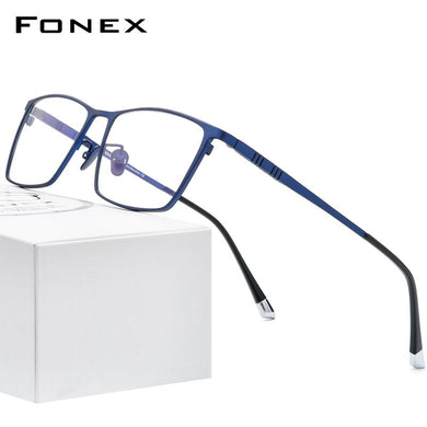FONEX Pure Titanium Eyeglasses Frame Men Square Eyewear 2022  Male Classic Full Optical Prescription Glasses Frames F85641