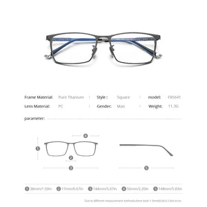 FONEX Pure Titanium Eyeglasses Frame Men Square Eyewear 2022  Male Classic Full Optical Prescription Glasses Frames F85641