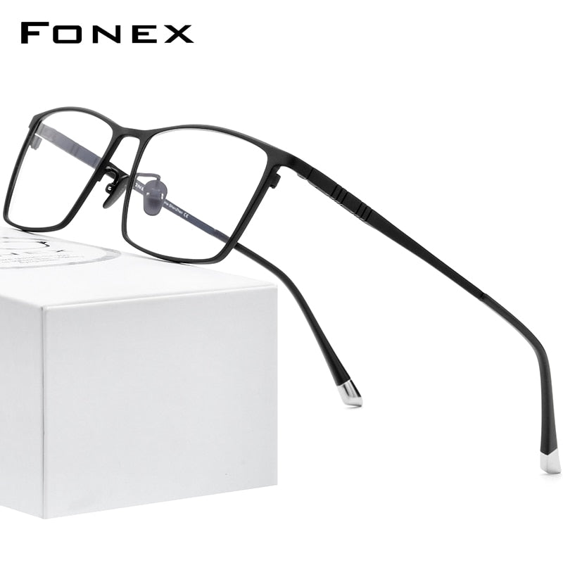 FONEX Pure Titanium Eyeglasses Frame Men Square Eyewear 2022  Male Classic Full Optical Prescription Glasses Frames F85641
