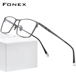 FONEX Pure Titanium Eyeglasses Frame Men Square Eyewear 2022  Male Classic Full Optical Prescription Glasses Frames F85641