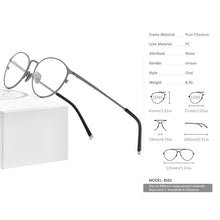 Load image into Gallery viewer, FONEX Pure Titanium Eyeglasses Frame Women Retro Round Optical Glasses Prescription Korean Eyewear Men 8501