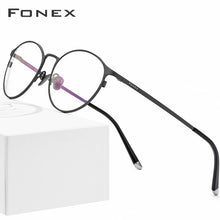 Load image into Gallery viewer, FONEX Pure Titanium Eyeglasses Frame Women Retro Round Optical Glasses Prescription Korean Eyewear Men 8501