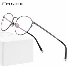 Load image into Gallery viewer, FONEX Pure Titanium Eyeglasses Frame Women Retro Round Optical Glasses Prescription Korean Eyewear Men 8501