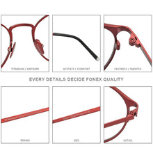 Load image into Gallery viewer, FONEX Pure Titanium Eyeglasses Frame Women Retro Round Optical Glasses Prescription Korean Eyewear Men 8501