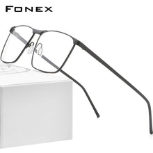 Load image into Gallery viewer, FONEX Pure Titanium Eyeglasses Frames 2023 Prescription Oversize Big Square Glasses Men Myopia Optical Frame Eyewear 8526