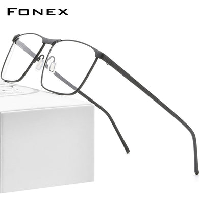 FONEX Pure Titanium Eyeglasses Frames 2023 Prescription Oversize Big Square Glasses Men Myopia Optical Frame Eyewear 8526