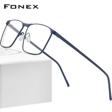 Load image into Gallery viewer, FONEX Pure Titanium Eyeglasses Frames 2023 Prescription Oversize Big Square Glasses Men Myopia Optical Frame Eyewear 8526