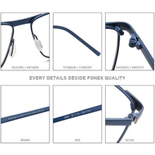 Load image into Gallery viewer, FONEX Pure Titanium Eyeglasses Frames 2023 Prescription Oversize Big Square Glasses Men Myopia Optical Frame Eyewear 8526