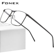Load image into Gallery viewer, FONEX Pure Titanium Eyeglasses Frames 2023 Prescription Oversize Big Square Glasses Men Myopia Optical Frame Eyewear 8526