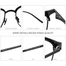 Load image into Gallery viewer, FONEX Pure Titanium Eyeglasses Frames Men Vintage Square Prescription Myopia Optical Glasses 2023 Korean Eyewear F85656