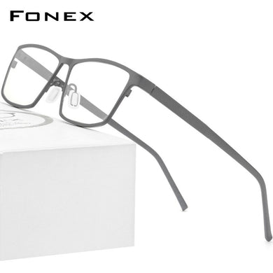 FONEX Pure Titanium Glasses Frame Men 2023 Prescription Eye Glasses for Men Square Eyeglasses Myopia Optical Frames Eyewear 871