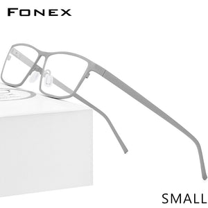 FONEX Pure Titanium Glasses Frame Men 2023 Prescription Eye Glasses for Men Square Eyeglasses Myopia Optical Frames Eyewear 871