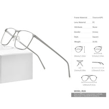 Load image into Gallery viewer, FONEX Pure Titanium Glasses Frame Men 2023 Prescription Eye Glasses for Men Square Eyeglasses Myopia Optical Frame Eyewear 8526