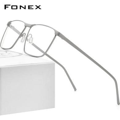 FONEX Pure Titanium Glasses Frame Men 2023 Prescription Eye Glasses for Men Square Eyeglasses Myopia Optical Frame Eyewear 8526