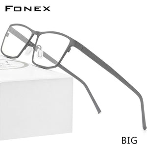 FONEX Pure Titanium Glasses Frame Men 2023 Prescription Eye Glasses for Men Square Eyeglasses Myopia Optical Frames Eyewear 871