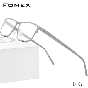 FONEX Pure Titanium Glasses Frame Men 2023 Prescription Eye Glasses for Men Square Eyeglasses Myopia Optical Frames Eyewear 871