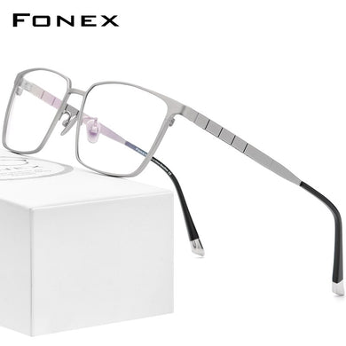 FONEX Pure Titanium Glasses Frame Men 2023 Male Classic Optical Prescription Eyeglasses Frame Full Rim Square Eyewear F85658