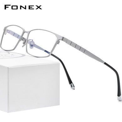 FONEX Pure Titanium Glasses Frame Men 2023 Male Classic Optical Prescription Eyeglasses Frame Full Rim Square Eyewear F85642