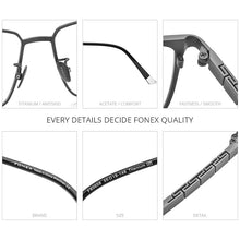 Load image into Gallery viewer, FONEX Pure Titanium Glasses Frame Men 2023 Male Classic Optical Prescription Eyeglasses Frame Full Rim Square Eyewear F85658
