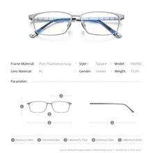Load image into Gallery viewer, FONEX Pure Titanium Glasses Frame Men 2023 Male Classic Optical Prescription Eyeglasses Frame Full Rim Square Eyewear F85642
