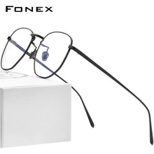 Load image into Gallery viewer, FONEX Pure Titanium Glasses Frame Men Myopia Optical Prescription Oversize Eyeglasses Frame Women Gold Polygon Eyewear 8518