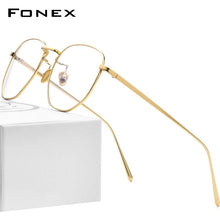 Load image into Gallery viewer, FONEX Pure Titanium Glasses Frame Men Myopia Optical Prescription Oversize Eyeglasses Frame Women Gold Polygon Eyewear 8518