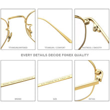 Load image into Gallery viewer, FONEX Pure Titanium Glasses Frame Men Myopia Optical Prescription Oversize Eyeglasses Frame Women Gold Polygon Eyewear 8518