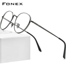 Load image into Gallery viewer, FONEX Pure Titanium Glasses Frame Men Retro Round Myopia Optical Prescription Eyeglasses Frames Women Vintage Eyewear 884