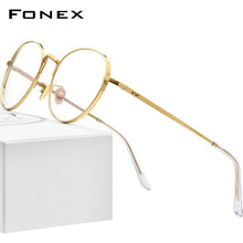 Load image into Gallery viewer, FONEX Pure Titanium Glasses Frame Men Retro Round Myopia Optical Prescription Eyeglasses Frames Women Vintage Eyewear 884
