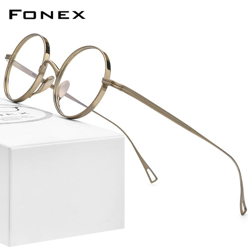 Pure Titanium Glasses Frame Men Retro Round Prescription Eyeglasses Women 2023 Vintage Myopia Optical Eyewear