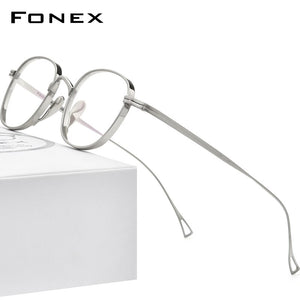 FONEX Pure Titanium Glasses Frame Men Retro Square Prescription Eyeglasses Women 2023 Vintage Myopia Optical Eyewear F85649