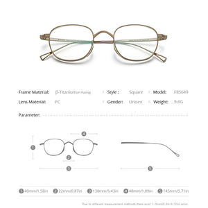 FONEX Pure Titanium Glasses Frame Men Retro Square Prescription Eyeglasses Women 2023 Vintage Myopia Optical Eyewear F85649