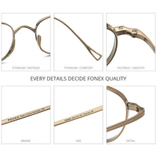 Load image into Gallery viewer, FONEX Pure Titanium Glasses Frame Men Retro Square Prescription Eyeglasses Women 2023 Vintage Myopia Optical Eyewear F85649