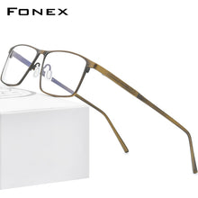 Load image into Gallery viewer, FONEX Pure Titanium Glasses Frame Men Retro Vintage Square Eyewear 2023 Prescription Optical Myopia Eyeglasses Frames 8552