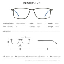 Load image into Gallery viewer, FONEX Pure Titanium Glasses Frame Men Retro Vintage Square Eyewear 2023 Prescription Optical Myopia Eyeglasses Frames 8552