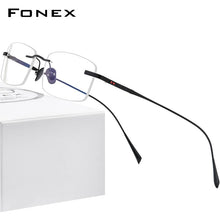 Load image into Gallery viewer, FONEX Pure Titanium Glasses Frame Men Rimless Prescription Square Eyeglasses 2023  Women Myopia Optical Eyewear 8562
