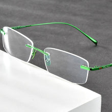 Load image into Gallery viewer, FONEX Pure Titanium Glasses Frame Men Rimless Prescription Square Eyeglasses 2023  Women Myopia Optical Eyewear 8562