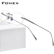 Load image into Gallery viewer, FONEX Pure Titanium Glasses Frame Men Rimless Prescription Square Eyeglasses 2023  Women Myopia Optical Eyewear 8562