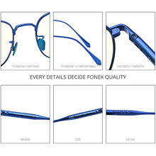 Carica l&#39;immagine nel visualizzatore di Gallery, FONEX Pure Titanium Glasses Frame Men Square Eyewear 2023 Male Optical Myopia Prescription Eyeglasses Frames 8560