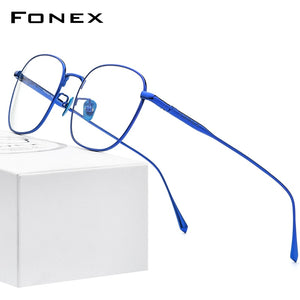 FONEX Pure Titanium Glasses Frame Men Square Eyewear 2023 Male Optical Myopia Prescription Eyeglasses Frames 8560