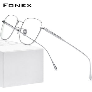 FONEX Pure Titanium Glasses Frame Men Square Eyewear 2023 Male Optical Myopia Prescription Eyeglasses Frames 8560